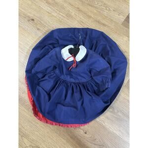 Vintage Handmade Full Circle Dress Nautical Navy 12 Months